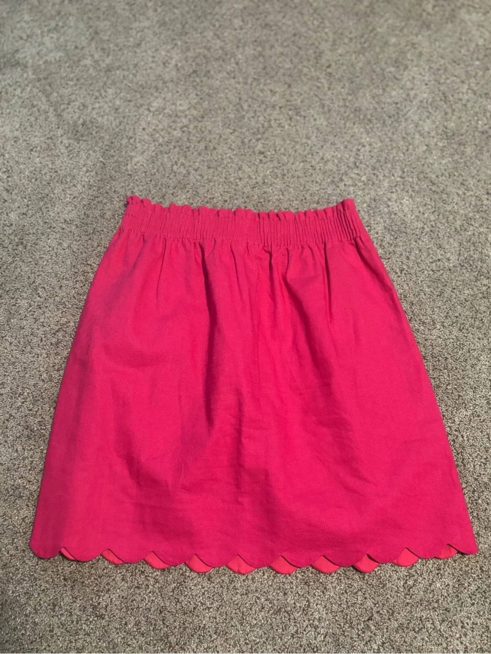 J. Crew Hot Pink A-Line Scallop Hem Skirt
